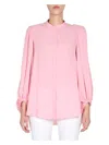 Alexander Mcqueen Pink Draped Sleeve Blouse In Pink