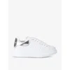 Alexander Mcqueen White Oversize Sneakers With Snake Print On The Heel In Leather Woman In White