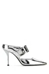 Alexander Mcqueen Women Silver Leather Punk Pumps