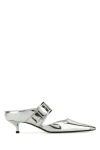 Alexander Mcqueen Leather Punk Pumps With 4 Cm Heel Height In Silver