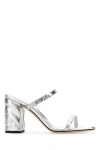Alexander Mcqueen Seal Heeled Sandals In Silver