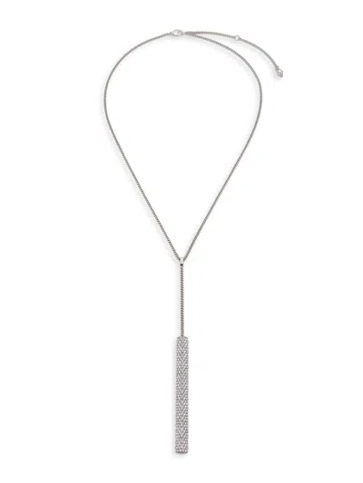 Alexander Mcqueen Women's Silvertone & Crystal Bar Lariat Necklace