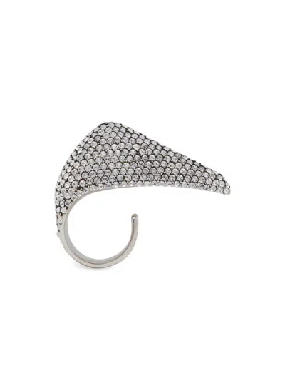 Alexander Mcqueen Women's Silvertone & Crystal Claw Ring