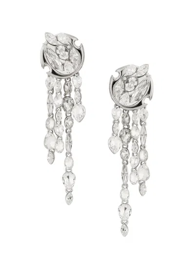 Alexander Mcqueen Women's Silvertone & Glass Crystal Drop Earrings In Pink