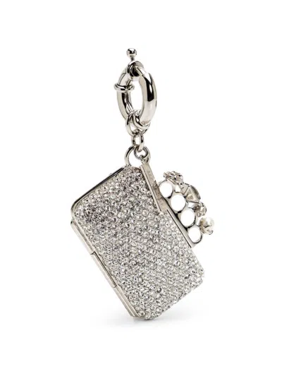 Alexander Mcqueen Women's Silvertone & Glass Knuckle Charm In Gray