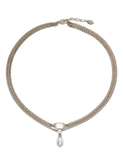 Alexander Mcqueen Women's Silvertone, Imitation Pearl & Crystal Necklace In Metallic