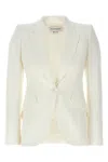 Alexander Mcqueen Mcqueen Women Single-breasted Blazer In White