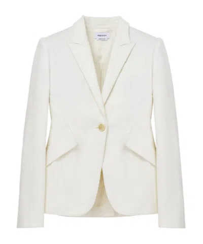 Alexander Mcqueen Women's Single-breasted Denim Jacket In Optical White