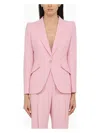 Alexander Mcqueen Single-breasted Blazer In Pink