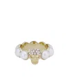 Alexander Mcqueen Ring With Shimmering Crystals In Gold
