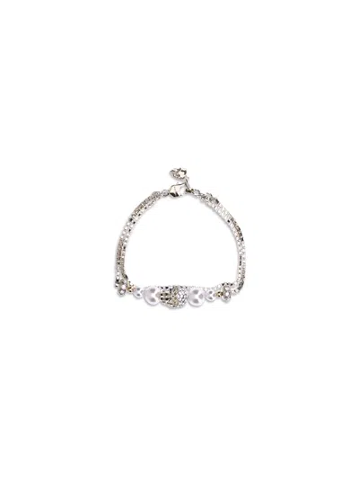 Alexander Mcqueen Women Skull Bracelet In Metallic