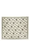 Alexander Mcqueen Classic Silk Chiffon Skull Scarf In Beige