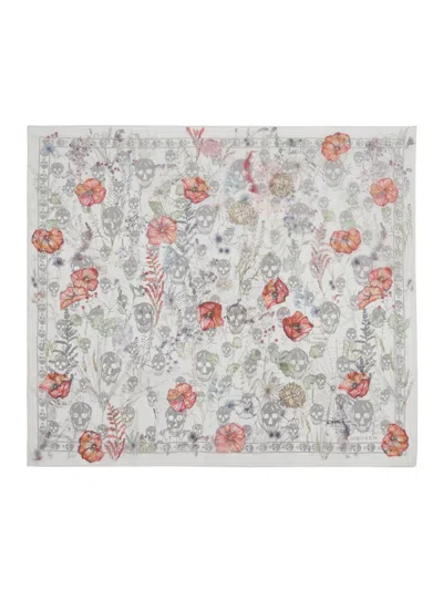 Alexander Mcqueen Mcqueen Spider Floral Silk Twill Chiffon Scarf In Multi