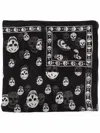 Alexander Mcqueen Wool Scarf With Biker Skull Pattern In Multicolor
