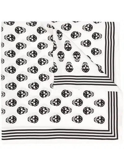 Alexander Mcqueen Women's Skull Silk Scarf In White