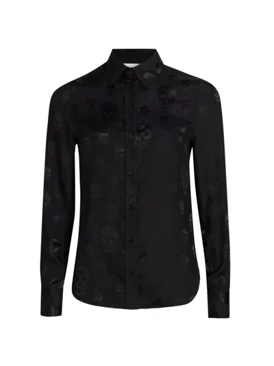 Alexander Mcqueen Women's Skull Slim-fit Shirt In Black