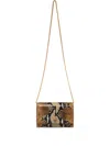 Alexander Mcqueen Mcqueen Small Skull Python Print Leather Shoulder Bag In Multi