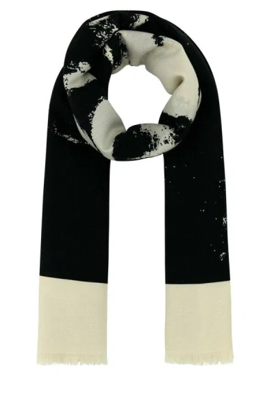 ALEXANDER MCQUEEN ALEXANDER MCQUEEN WOMEN IVORY SILK BLEND SCARF