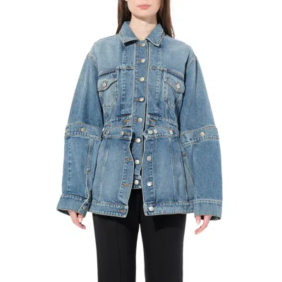 Alexander Mcqueen Women's Slash Denim Jacket In Vintage