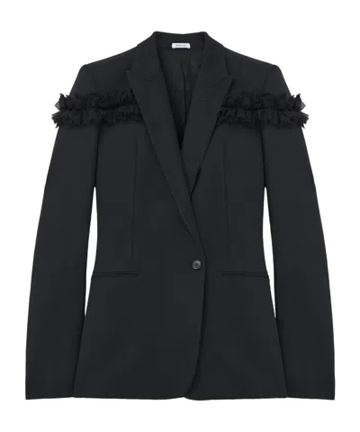 ALEXANDER MCQUEEN FRINGED-DETAIL SINGLE-BREASTED BLAZER