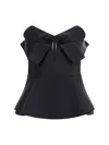 Alexander Mcqueen Alexander Mc Queen Black Corset Top In Silk Blend In Blue