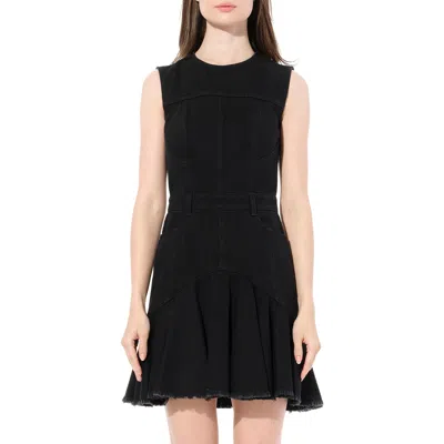 Alexander Mcqueen Women's Sleeveless Mini Denim Dress In Black