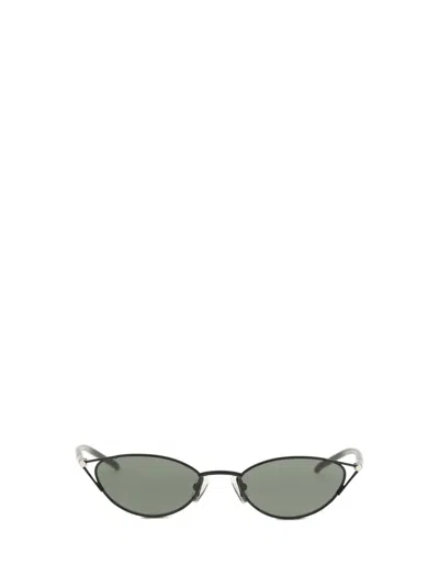 Alexander Mcqueen Women Slim Cat-eye Sunglasses With T-bar In Metallic