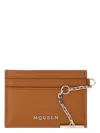 Alexander Mcqueen Chain Attached Crossbody Card Holder In Buff