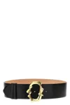 Alexander Mcqueen Snake-buckle Leather Belt In Black