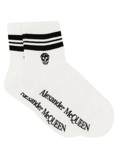 Alexander Mcqueen Women Sock With Logo In White