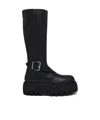 Alexander Mcqueen Leather Knee-high Boots In Black