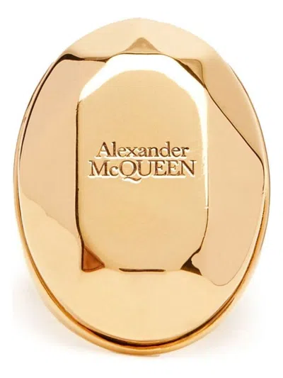 ALEXANDER MCQUEEN WOMEN'S STONE LOGO RING
