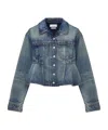 Alexander Mcqueen Stonewashed Denim Peplum Jacket In Blue