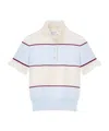Alexander Mcqueen Mcqueen Lace Ruffle Stripe Polo In White