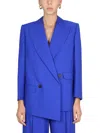 Alexander Mcqueen Women Structured Double-breasted Jacket In Blue