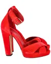 Alexander Mcqueen Women's Suede Ankle Strap Sandal, Size 37 (authentic Pre-  Loved) In Red