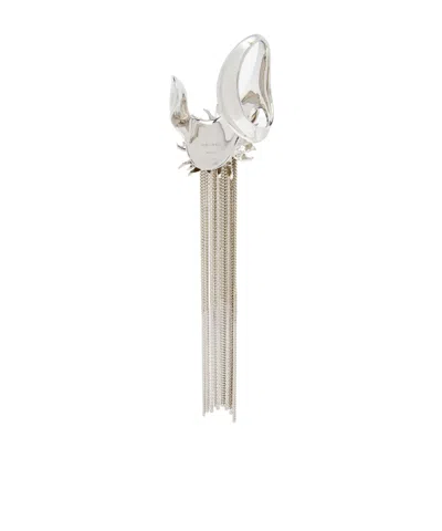 Alexander Mcqueen Women's Sunflower Hand Jewellery In Palladium In Metallic