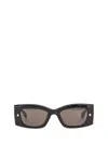Alexander Mcqueen Spike Studs Contemporary Square Frame Sunglasses In Black