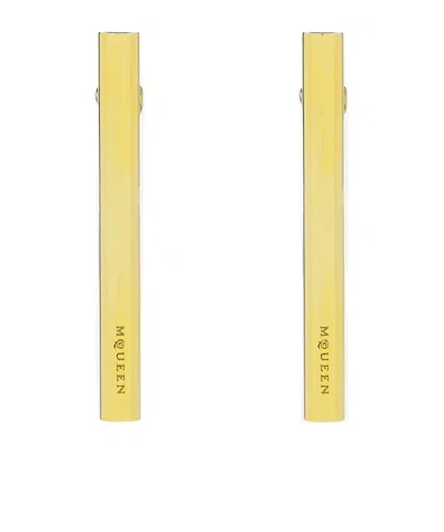 ALEXANDER MCQUEEN WOMEN'S T-BAR EARRINGS IN ANTIQUE GOLD