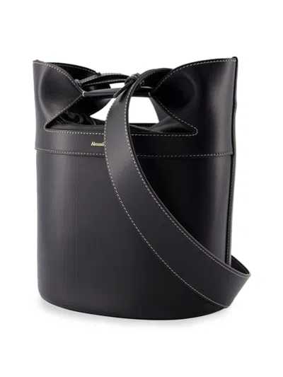 ALEXANDER MCQUEEN MCQUEEN WOMEN'S BOW LEATHER CROSSBODY BUCKET BAG