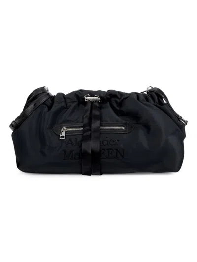 Alexander Mcqueen Women's The Bundle Logo Shoulder Bag In Black