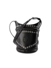 Alexander Mcqueen The Leather Bucket Bag Curve In Black