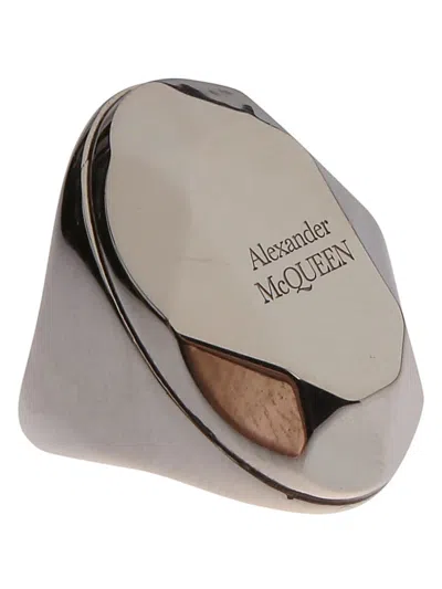 Alexander Mcqueen Women's The Faceted Stone Ring In Silver