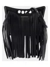 Alexander Mcqueen Stylish Mini Peak Fringed Crossbody Bag In Black