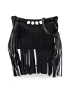 Alexander Mcqueen Stylish Mini Peak Fringed Crossbody Bag In Black