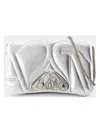 Alexander Mcqueen The Seal Mini Metallic Leather Crossbody Bag In Silver