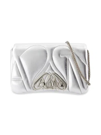 Alexander Mcqueen Mcqueen Women's Seal Quilted Leather Crossbody Bag In Silver