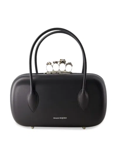 Alexander Mcqueen The Reverse Leather Clutch In Black
