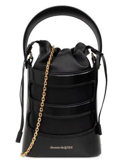 Alexander Mcqueen Women's The Rise Mini Bucket Bag In Black