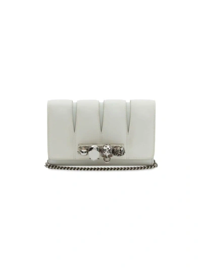 Alexander Mcqueen Women's The Slash Leather Clutch-on-chain In Soft Ivory